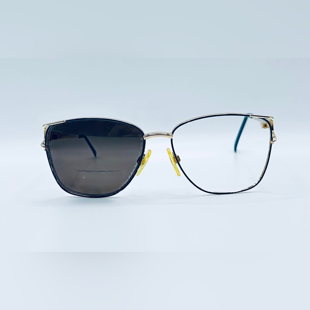 Vintage Menrad Gold Blue Oval Sunglasses Frames Only - Picture 3 of 8